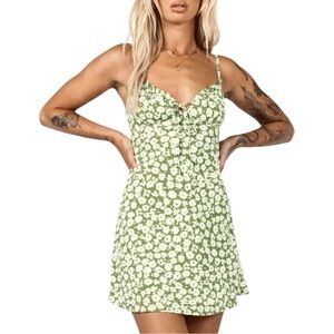 Princess Polly Tasmin Green Floral Mini Dress